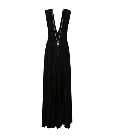ELISABETTA FRANCHI ELISABETTA FRANCHI V-NECK DRAPED RED CARPET MAXI DRESS