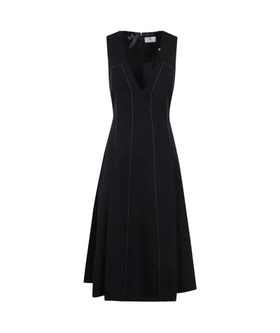 Elisabetta Franchi V-neck Dress In Black