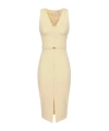 Elisabetta Franchi Crepe Bustier Dress With Contrasting Topstitching In Nude