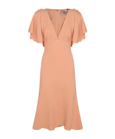 ELISABETTA FRANCHI ELISABETTA FRANCHI V-NECK FLARED DRESS