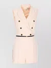 Elisabetta Franchi V-neck Jumpsuit Belted Button Detailing