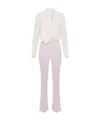 Elisabetta Franchi Georgette Jumpsuit In White