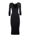 Elisabetta Franchi Flower-detailing Midi Dress In Black