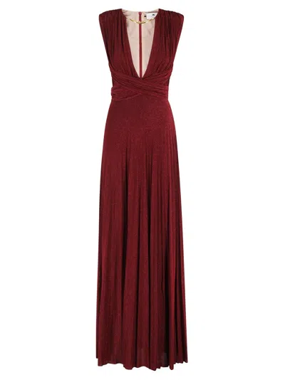 ELISABETTA FRANCHI V-NECK MAXI DRESS