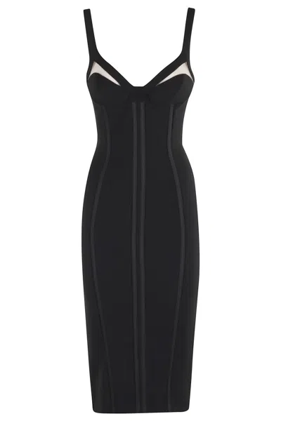 ELISABETTA FRANCHI ELISABETTA FRANCHI V-NECK MIDI DRESS