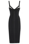 Elisabetta Franchi Adjustable Straps Bustier Cut-out Midi Pencil In Black