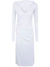 Elisabetta Franchi Draped Button-detail Dress In Blue