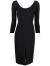 ELISABETTA FRANCHI V-NECK MIDI DRESS