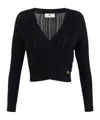 Elisabetta Franchi Wrap Blouse With Bodysuit Design In Black