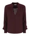 Elisabetta Franchi Logo Metal Detail Collar Shirt In Red