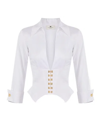 Elisabetta Franchi V-neck Shirt In White