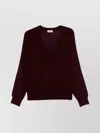 Elisabetta Franchi V-neck Sweater In Wool Blend In Brown