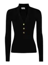 Elisabetta Franchi V Neck Sweater In Negro