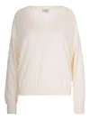 Elisabetta Franchi Maglia In Misto Lana Milk In Neutral
