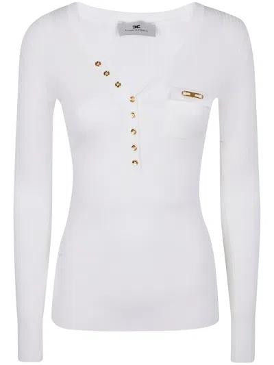 Elisabetta Franchi V-neck Sweater In White