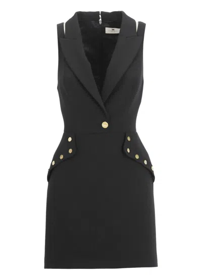 ELISABETTA FRANCHI V-NECK TAILORED MINI DRESS