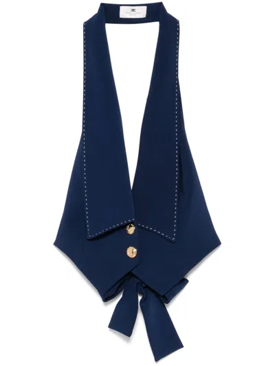Elisabetta Franchi V-neck Waistcoat In Navy