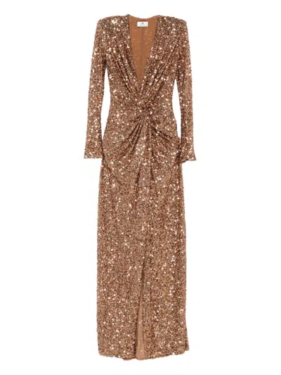 ELISABETTA FRANCHI ELISABETTA FRANCHI V-NECKED LONG DRESS