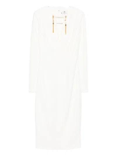 ELISABETTA FRANCHI ELISABETTA FRANCHI V-NECKED MIDI DRESS