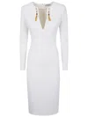 Elisabetta Franchi V-necked Midi Dress In White