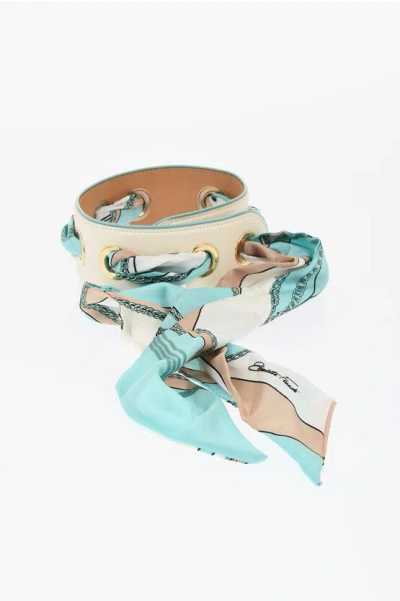 Elisabetta Franchi Vegan Leather Belt With Foulard Detail