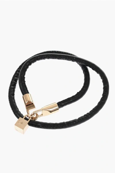 Elisabetta Franchi Vegan Leather Belt With Metal Closure In Black