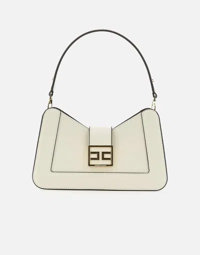 Elisabetta Franchi Vegan Leather Milk White Shoulder Bag