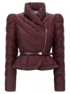 Elisabetta Franchi Vela Fabric Down Jacket Puffer Jackets Bordeaux In White
