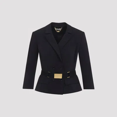 Elisabetta Franchi Jacket Vela With Belt In Black