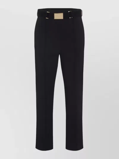 Elisabetta Franchi Vela Trousers Front Crease Belted Waist In Black