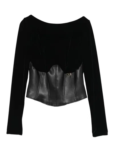 Elisabetta Franchi Velvet Corset In Black