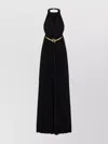 Elisabetta Franchi Velvet Dress With Deep V Neckline And Hood