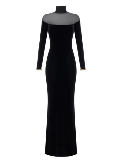 ELISABETTA FRANCHI ELISABETTA FRANCHI VELVET MESH CHAIN DETAILS