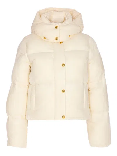 ELISABETTA FRANCHI VELVET QUILTED DOWN JACKET