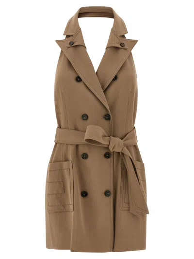 Elisabetta Franchi Vest Dress In Brown