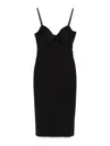 Elisabetta Franchi Black Midi Pencil Dress With A Back Slit In Black