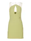 Elisabetta Franchi Cut-out Crepe Mini Dress In Green