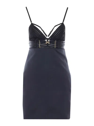 Elisabetta Franchi Twinset Black Short Dress