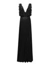 Elisabetta Franchi Red Carpet Dress In Tulle In Black