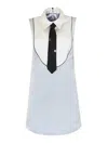 Elisabetta Franchi Duchess Dress With Tie In Green