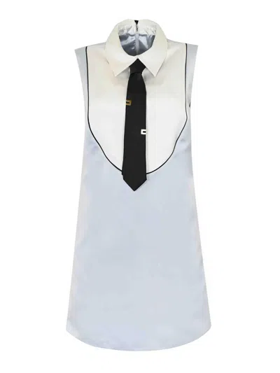 Elisabetta Franchi Duchess Dress With Tie In Green