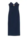 Elisabetta Franchi Strapless Midi Dress With Side Slit