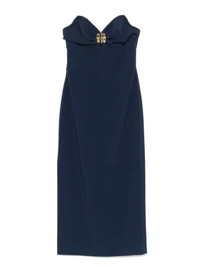 ELISABETTA FRANCHI VESTIDO MIDI - AZUL