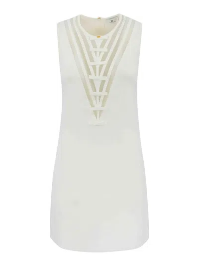 ELISABETTA FRANCHI VESTIDO MIDI - BLANCO