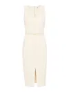 Elisabetta Franchi Knee Length Dress Belted Waist In White
