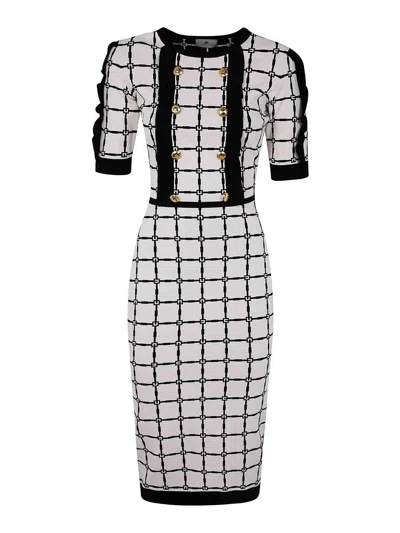 ELISABETTA FRANCHI VESTIDO MIDI - BLANCO