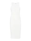 Elisabetta Franchi White Midi Dress With Crossover Strap In White
