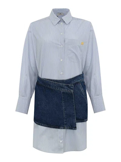 ELISABETTA FRANCHI VESTIDO MIDI - LAVADO OSCURO