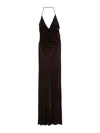 Elisabetta Franchi Open-back Jersey Maxi Dress In Brown