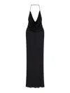 Elisabetta Franchi Cowl-neck Midi Halter Dress In Black